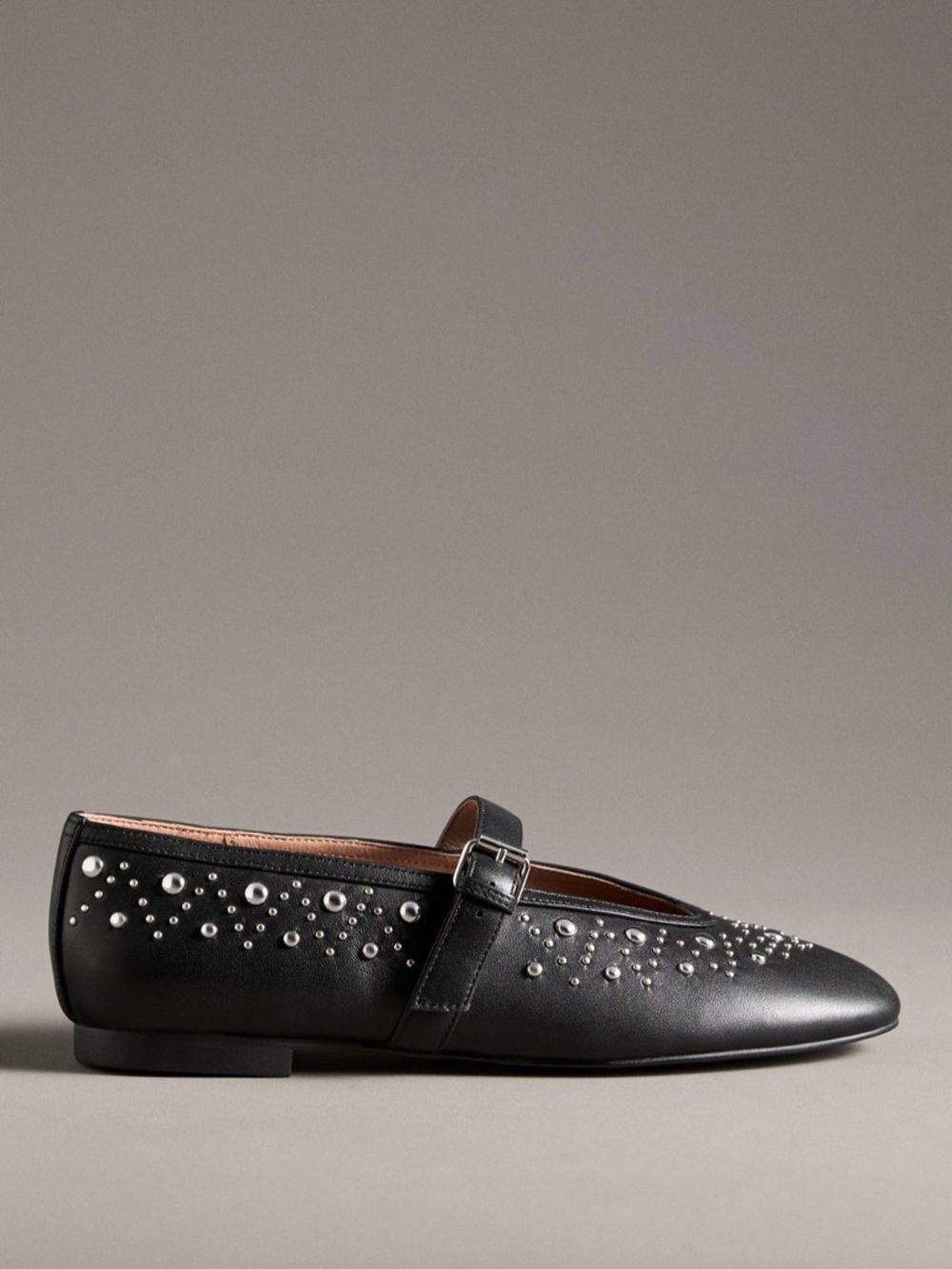 NWT Bibi Lou Studded Mary Jane Flats Black Size US 9-9.5 EU 40